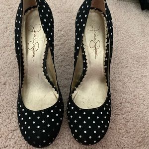 Jessica Simpson shoes black and white polka dot
